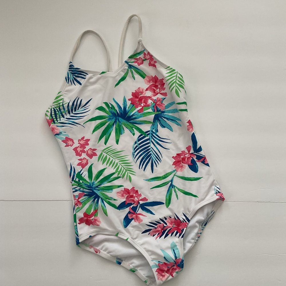 KANU Surf Girls Swimsuit Floral White 1-Piece Size N/A